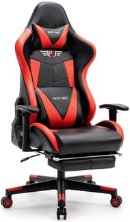 Both footrest and adjustable armrest are available on the chair (Image via Amazon)